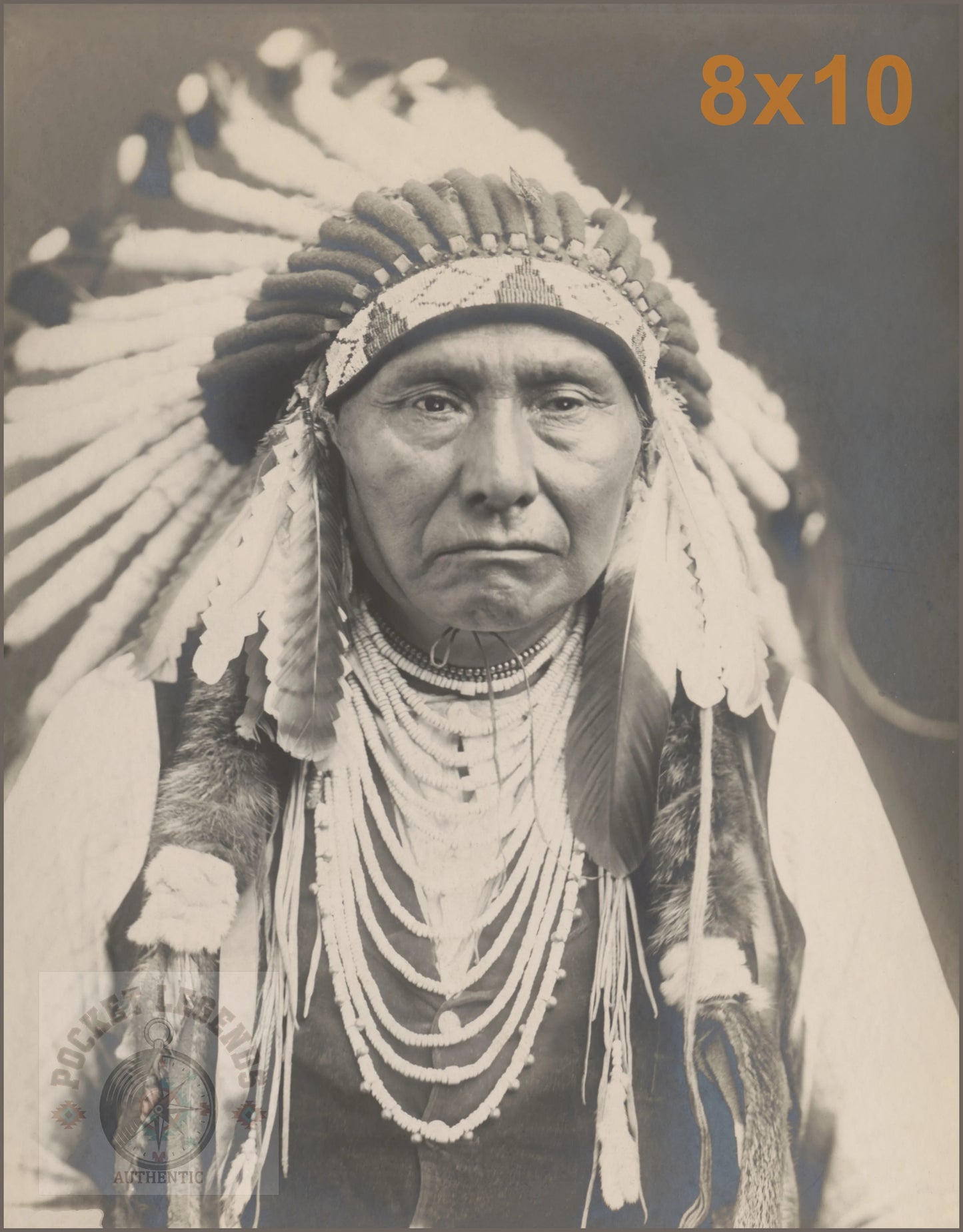 chief joseph sepia print backed 8x10