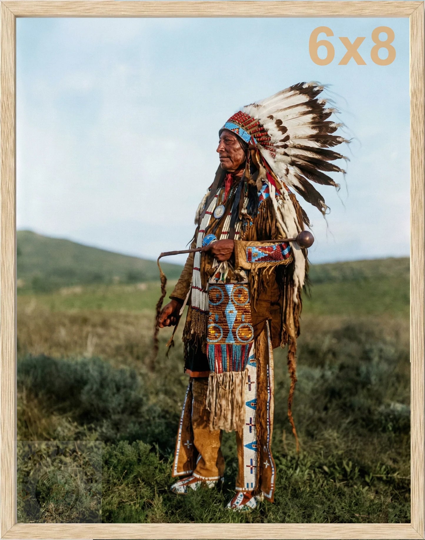 high hawk oak color print backed 6x8