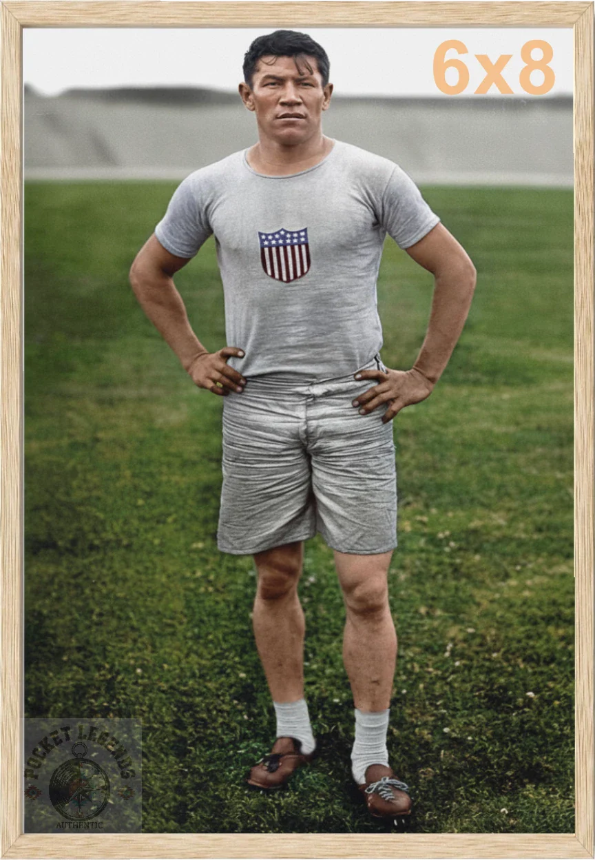 jim thorpe 1912 oak color print backed 6x8