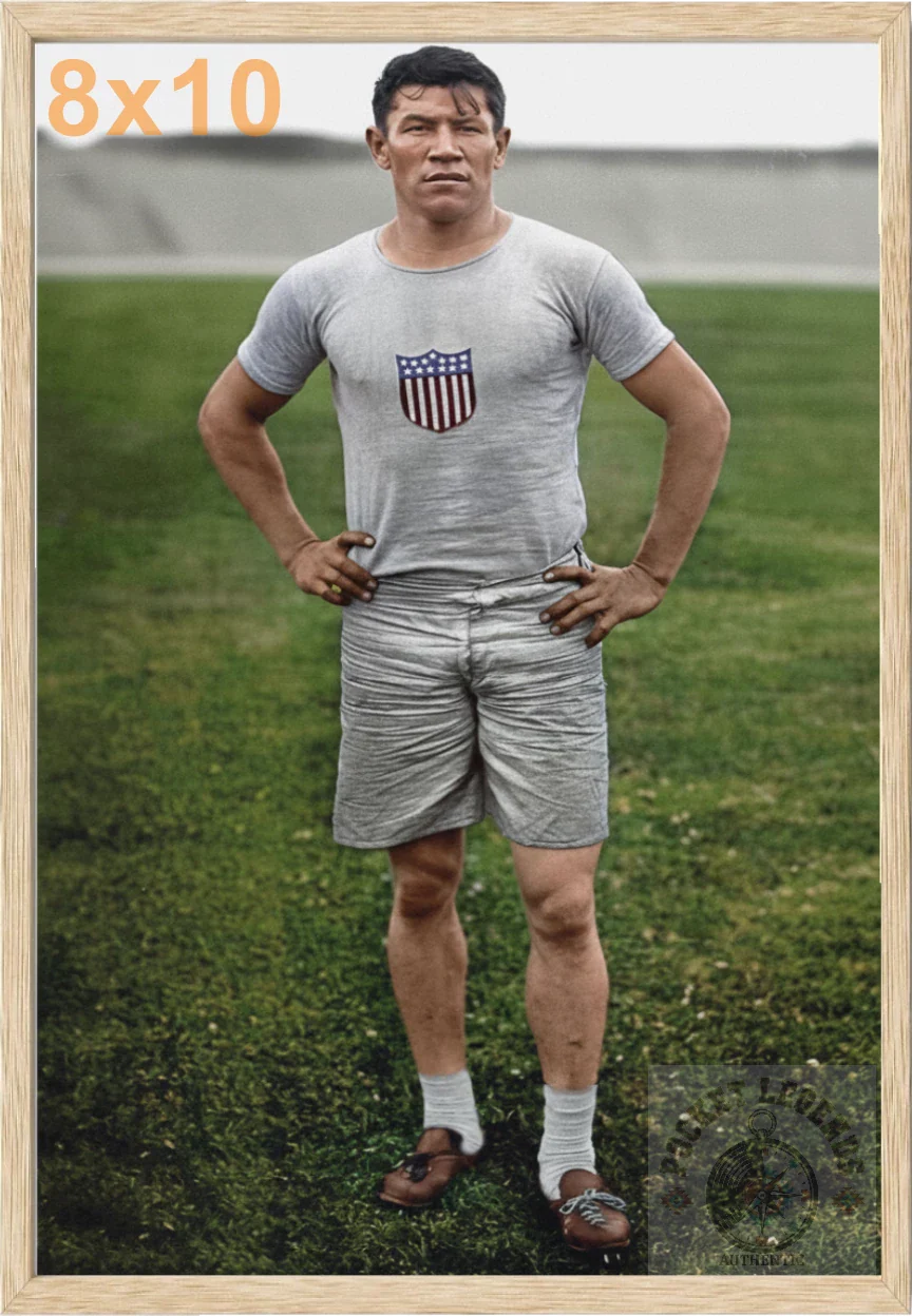 jim thorpe 1912 oak color print backed 8x10