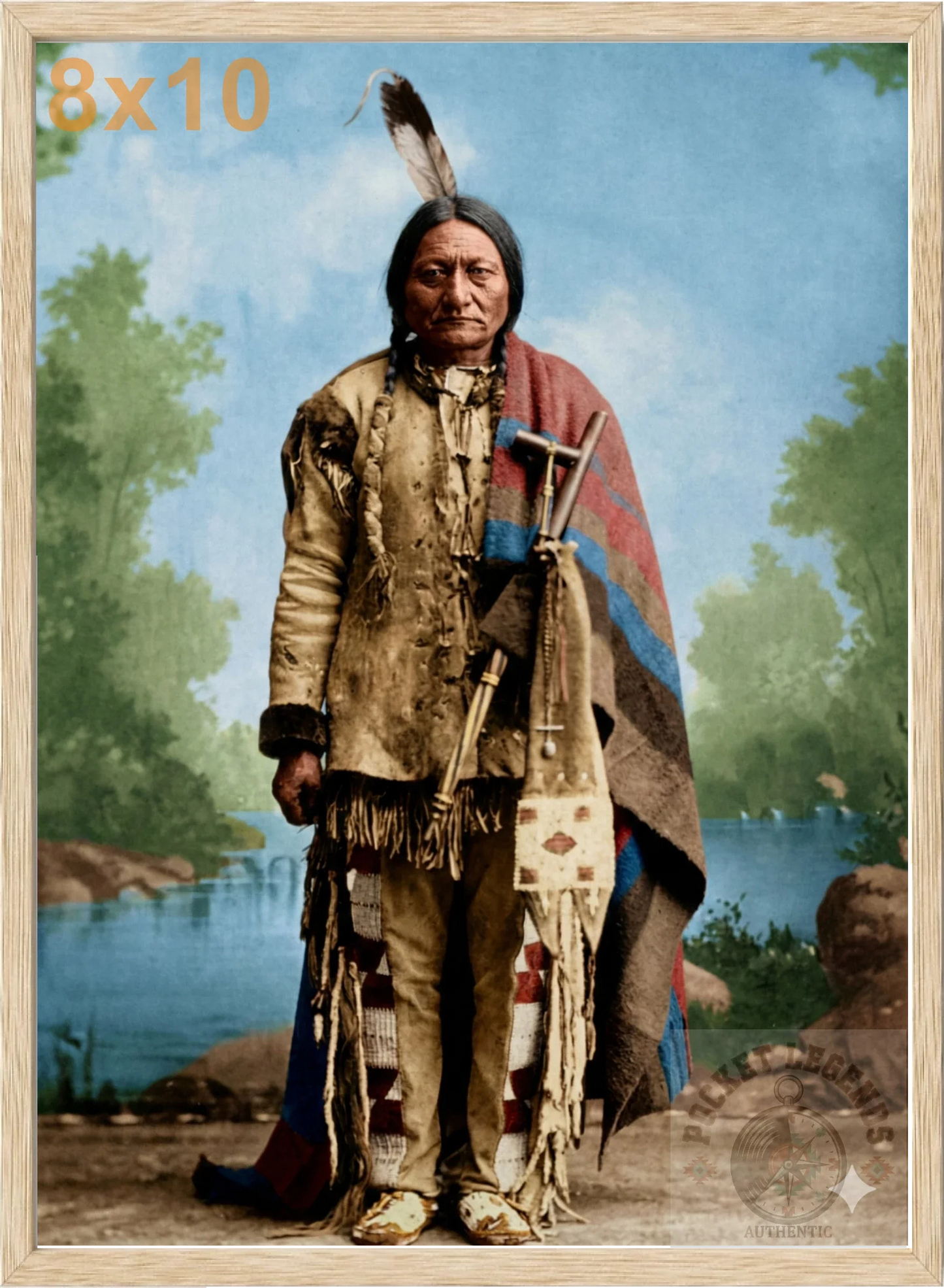 sitting bull oak color print backed 8x10