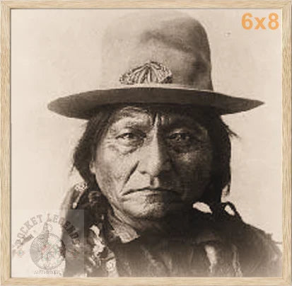 sitting bull profile oak sepia print backed 6x8