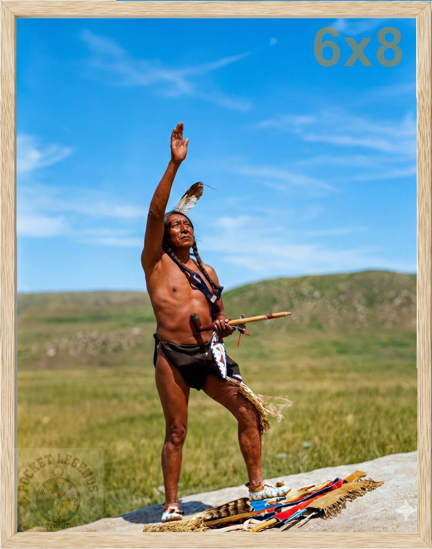 the oglala invocation 1907 oak color print backed 6x8
