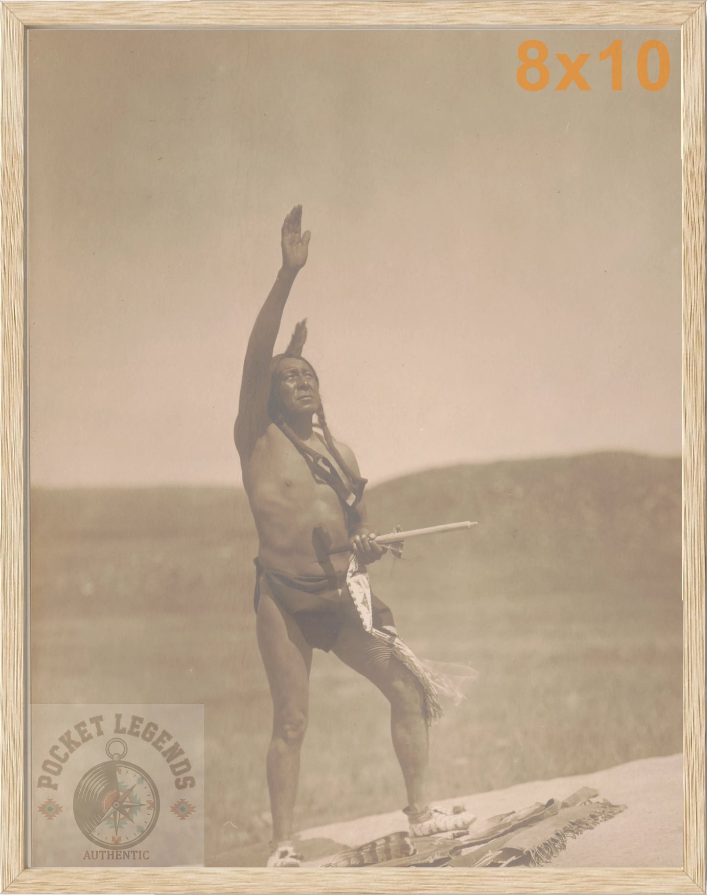 the oglala invocation 1907 oak sepia print backed 8x10