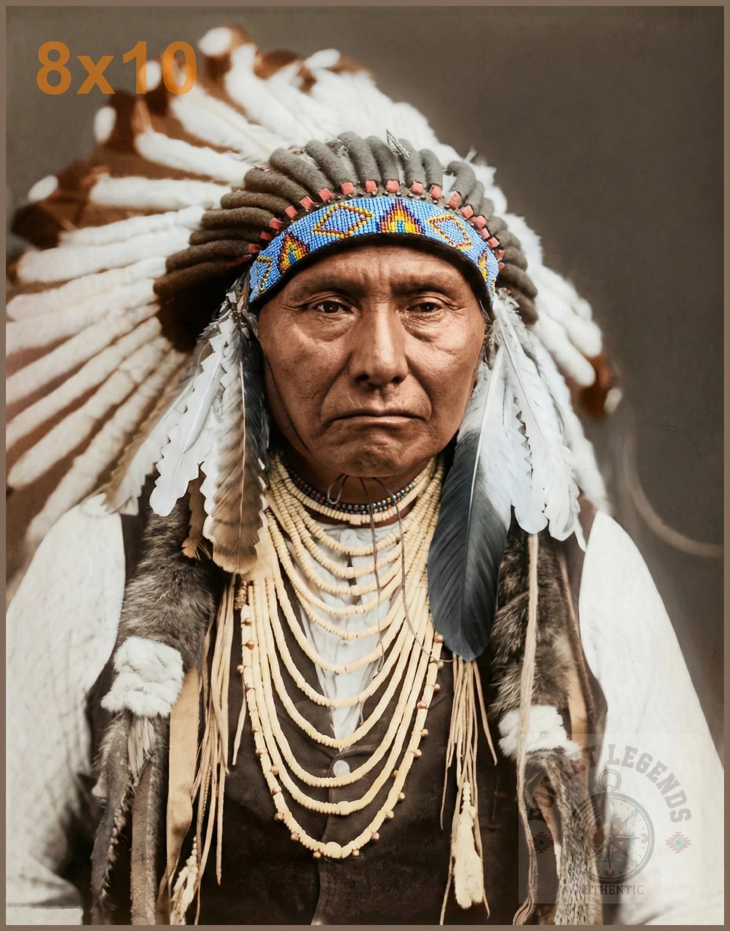 chief joseph color print backed 8x10