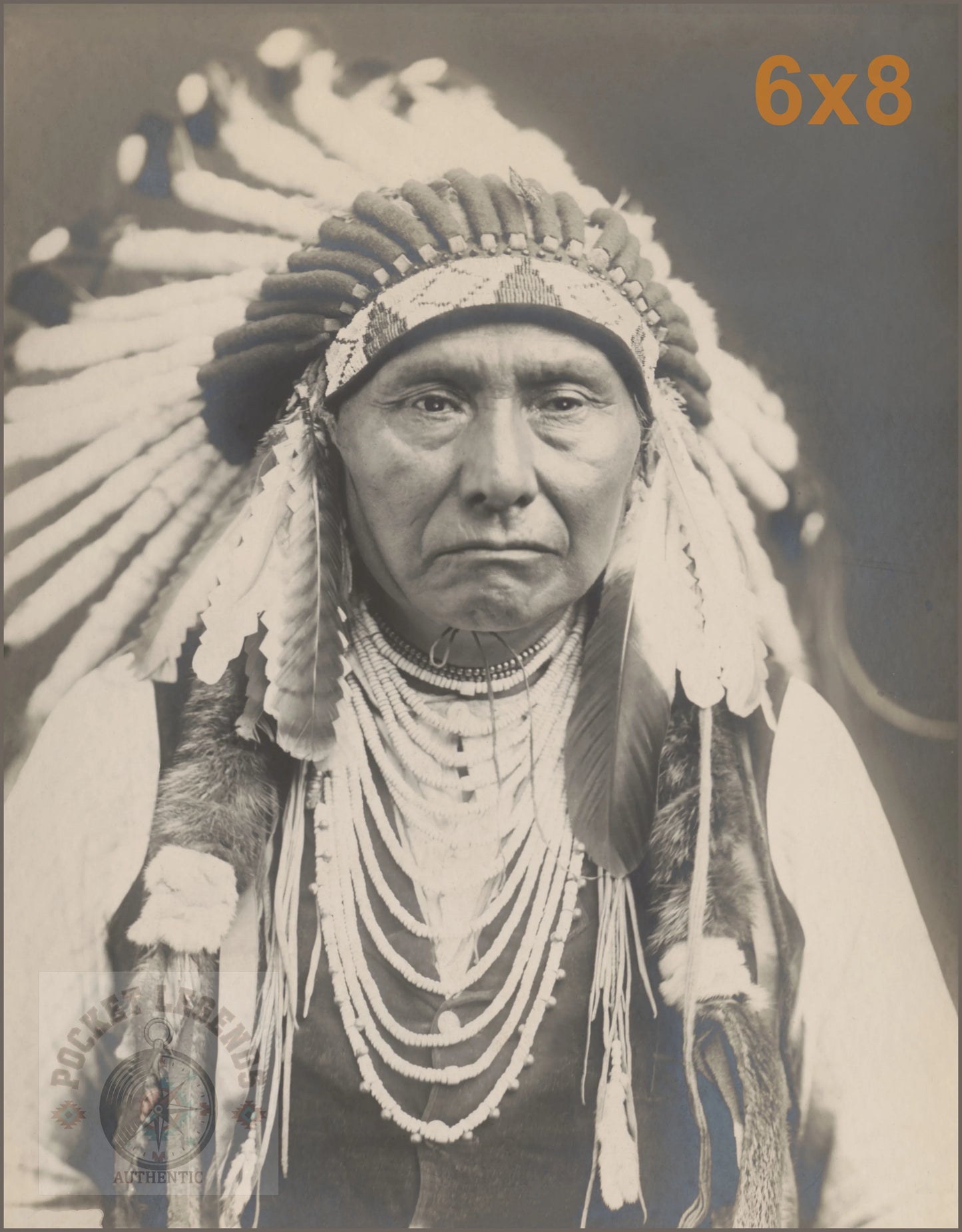 chief joseph sepia print backed 6x8 