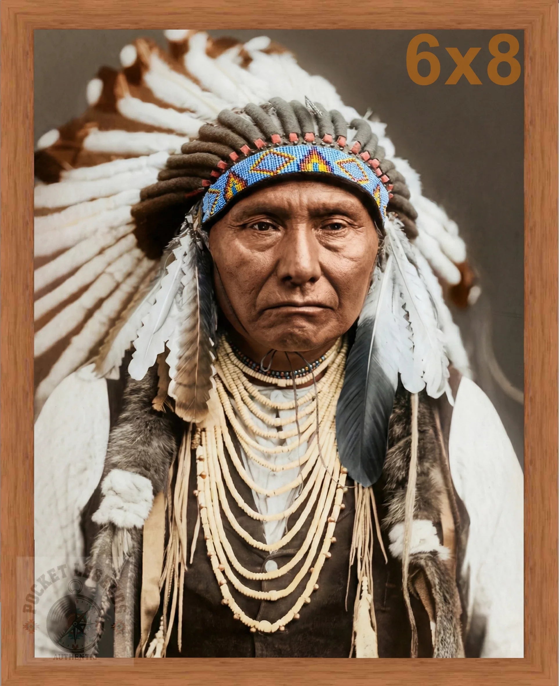 chief joseph pecan color print backed 6x8 