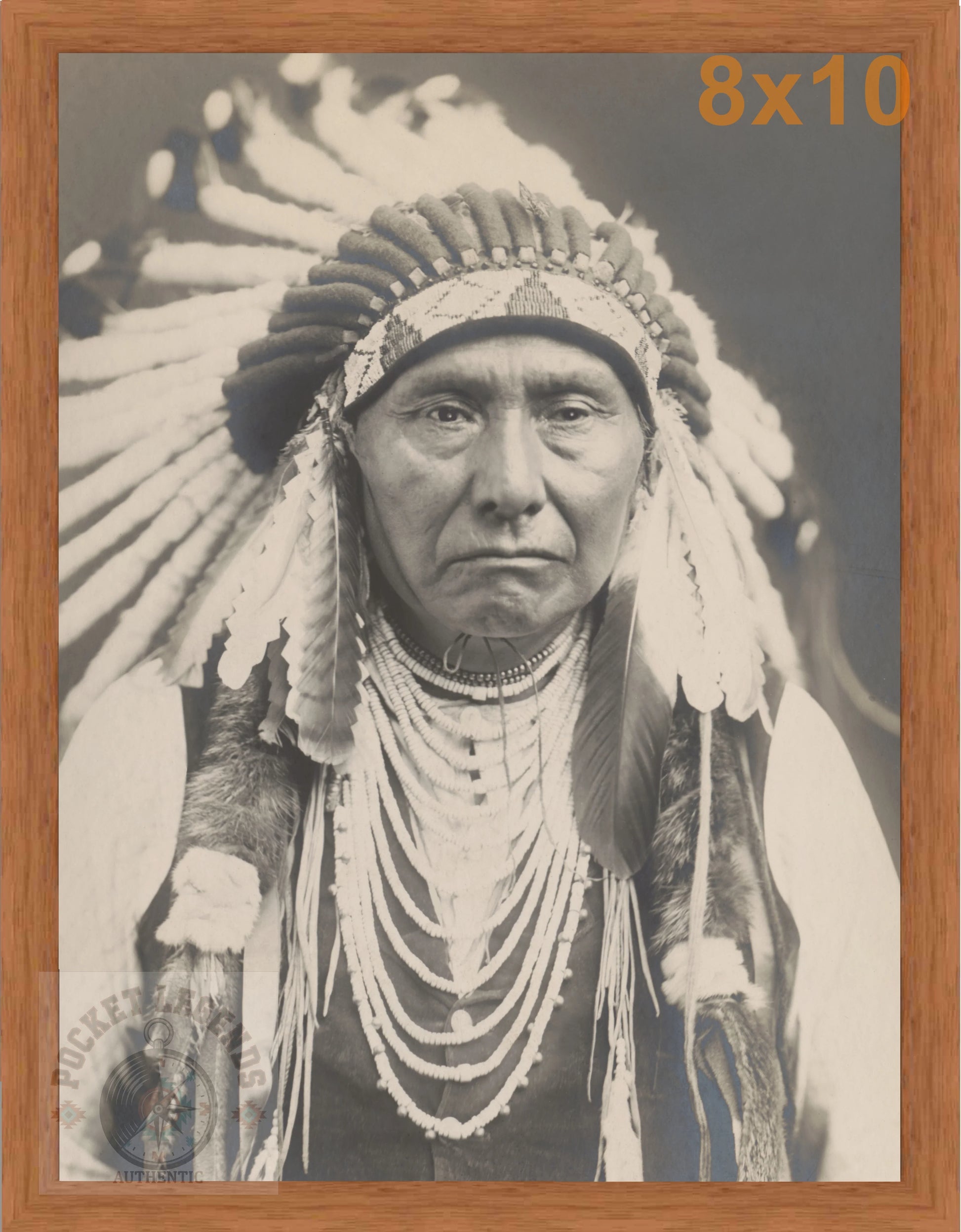 chief joseph pecan sepia print backed 8x10