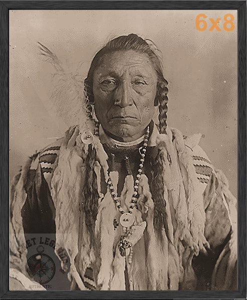 curly bear blackfoot stained oak framed sepia print backed 6x8 