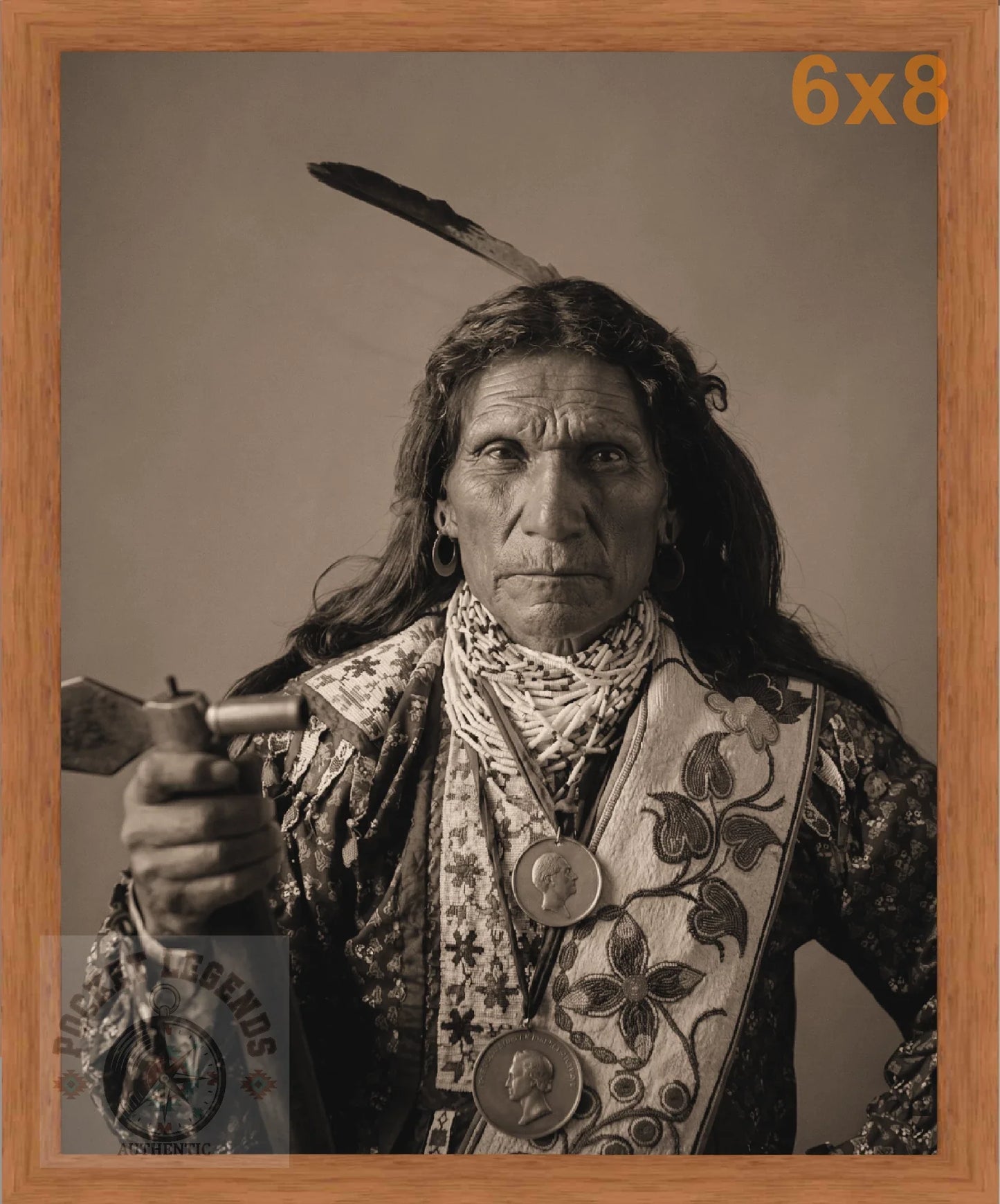 george arkeketah pecan sepia print backed 6x8 