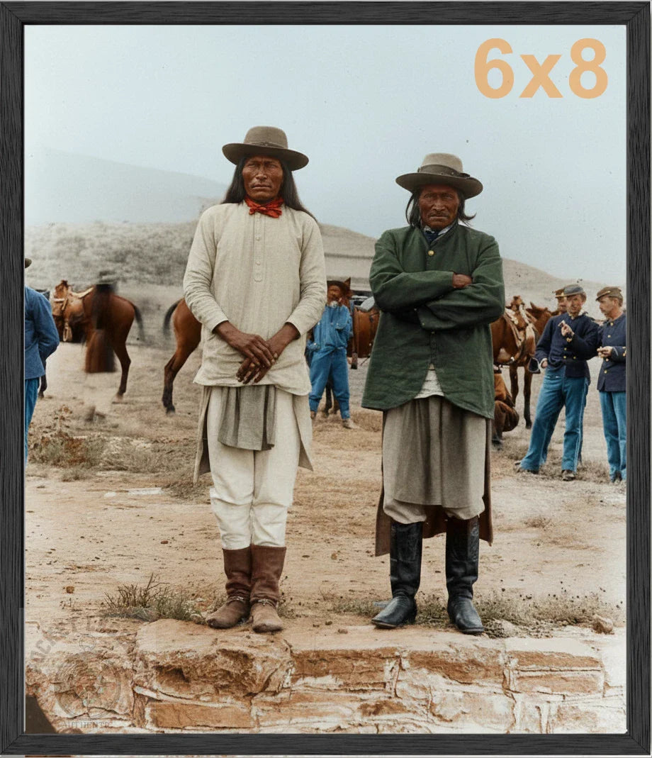 geronimo nosolo stained oak framed color print backed 6x8 