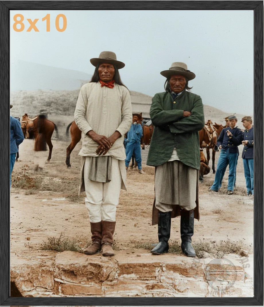 geronimo nosolo stained oak framed color print backed 8x10