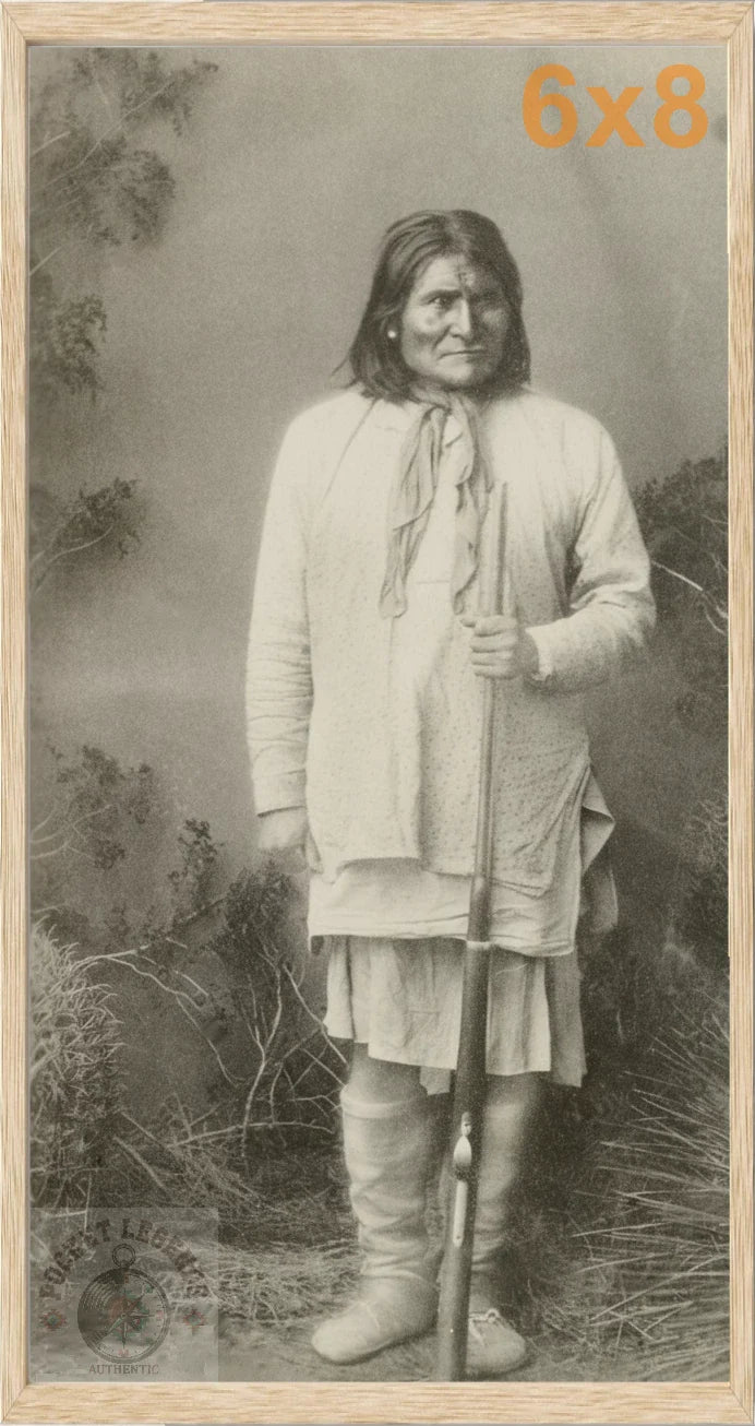 geronimo solo oak sepia print backed 6x8 