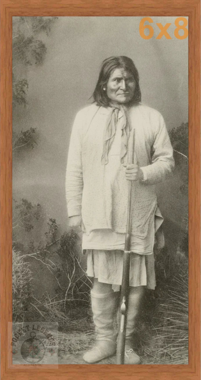 geronimo solo pecan sepia print backed 6x8 