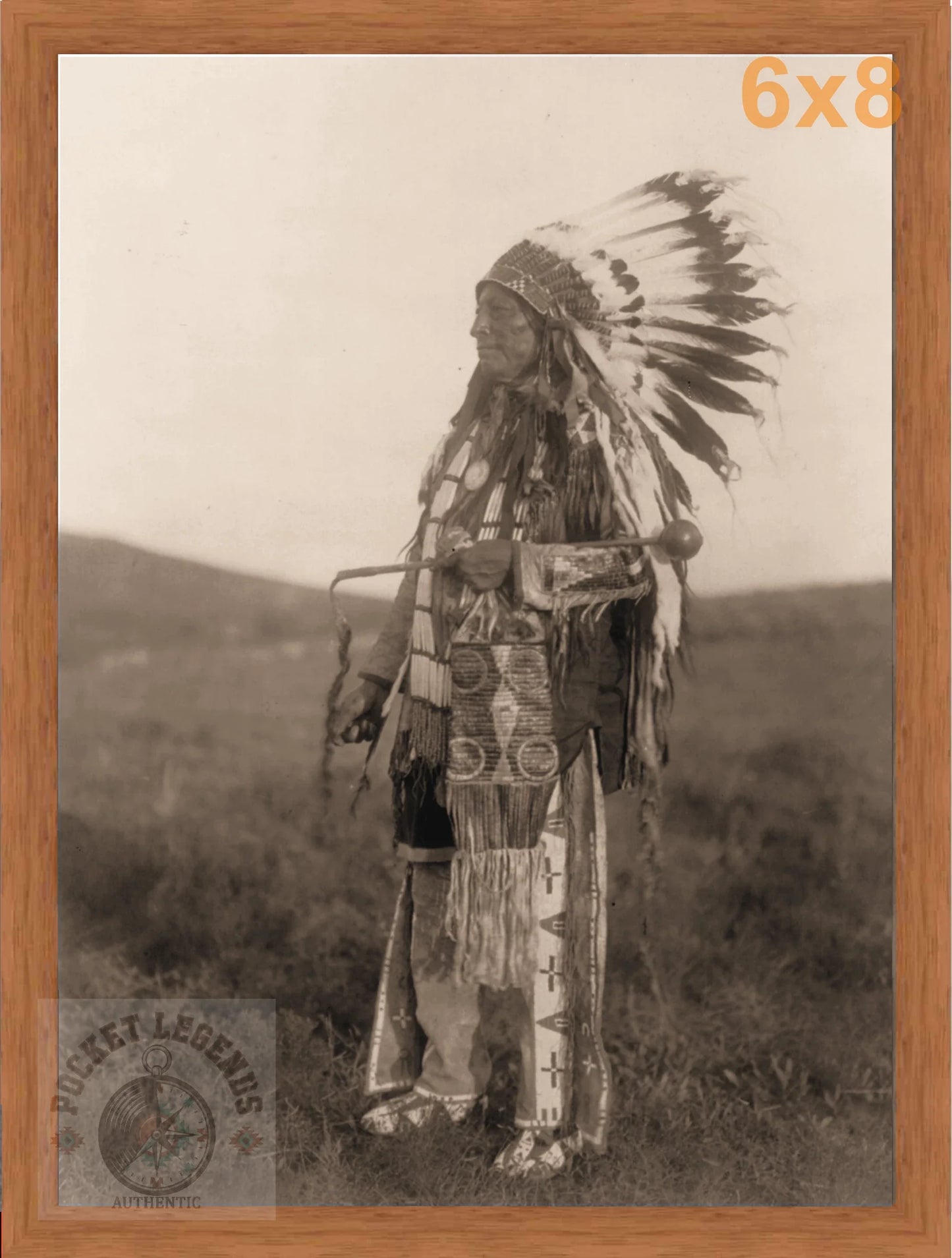 high hawk pecan sepia print backed 6x8 