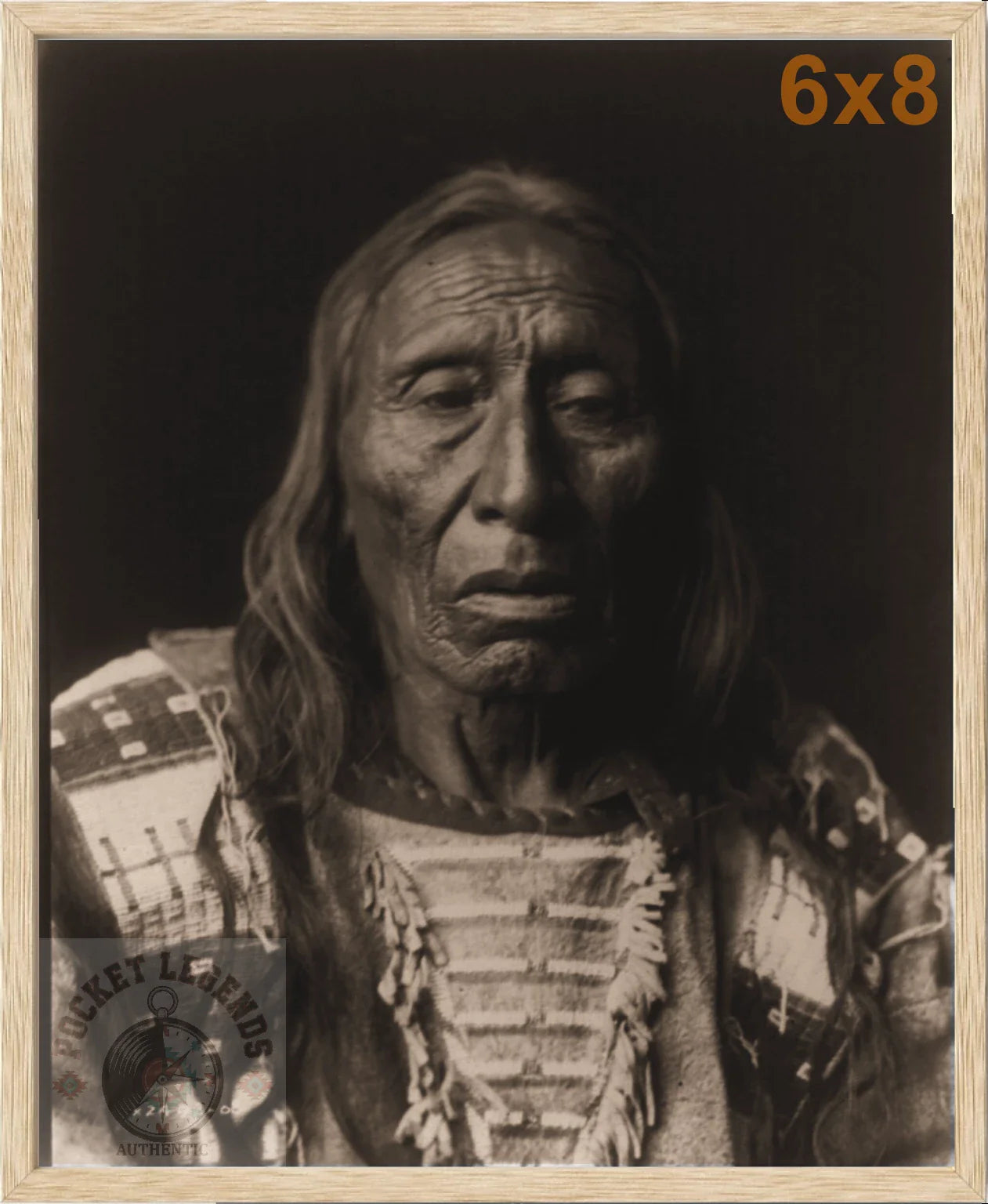 his fights oak sepia print backed 6x8 