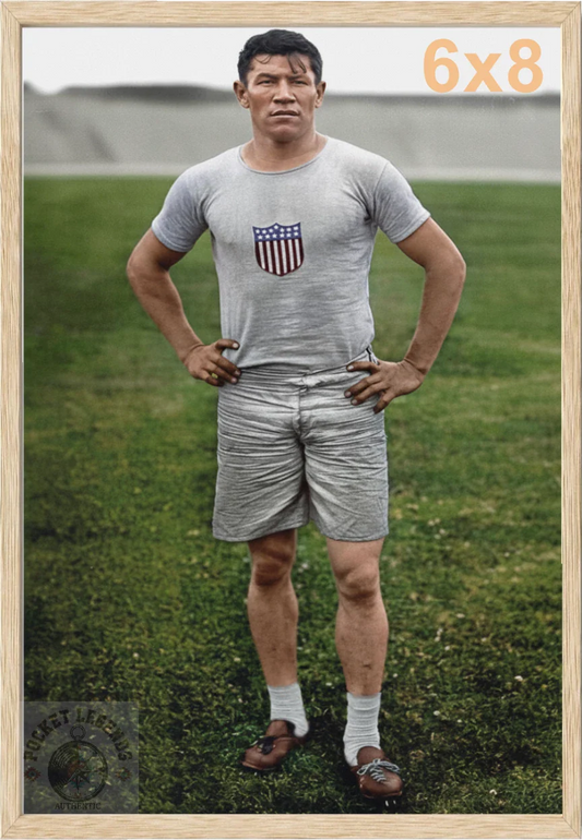 jim thorpe 1912 oak color print backed 6x8 