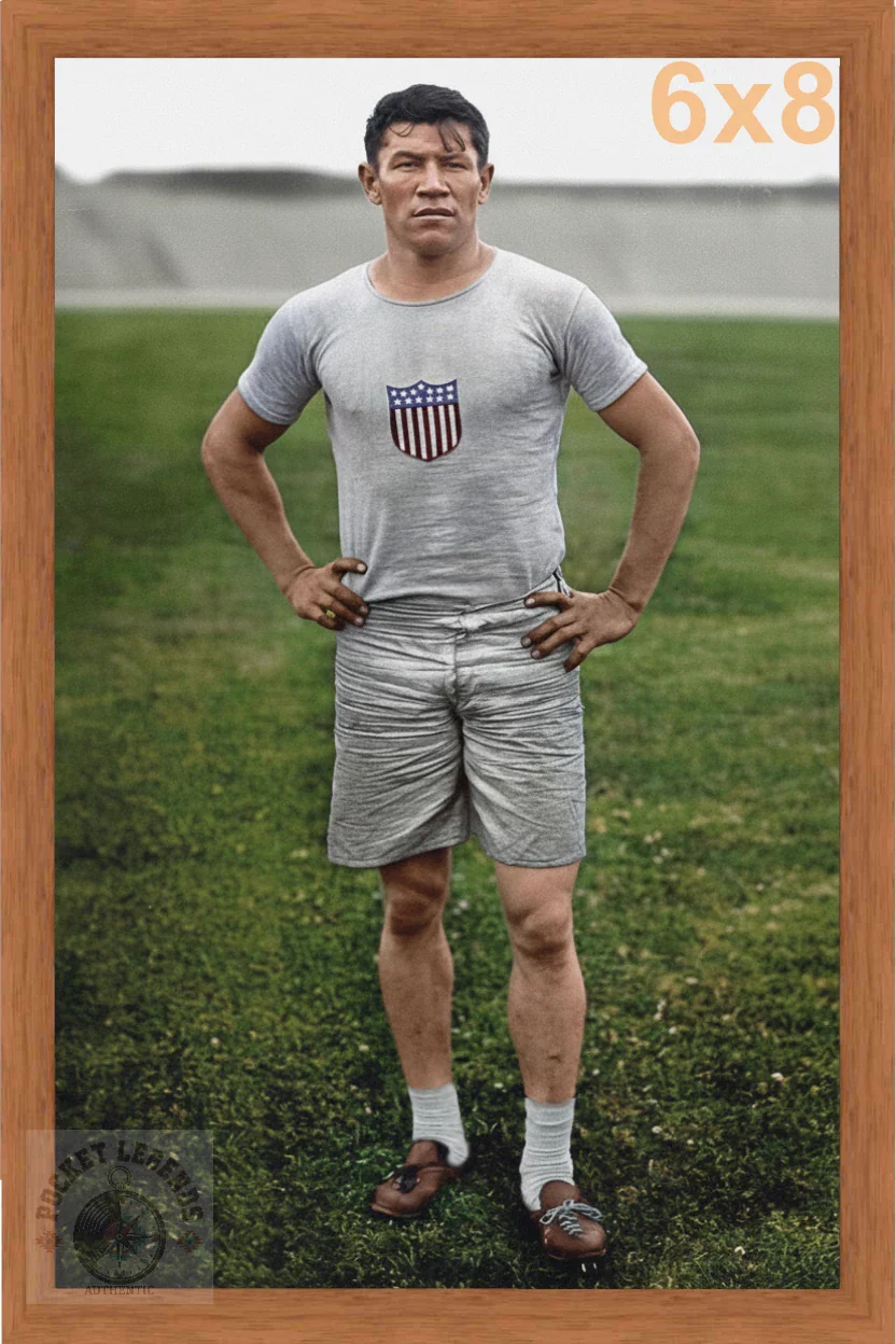jim thorpe 1912 pecan color print backed 6x8 