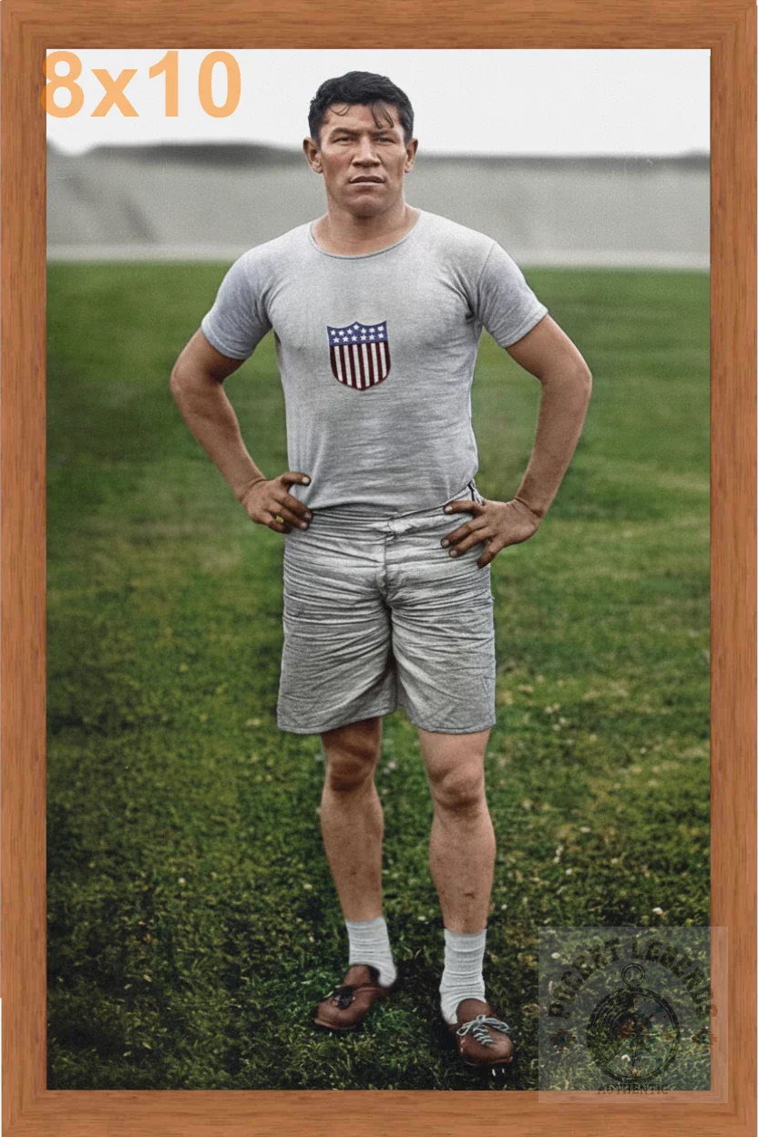 jim thorpe 1912 pecan color print backed 8x10