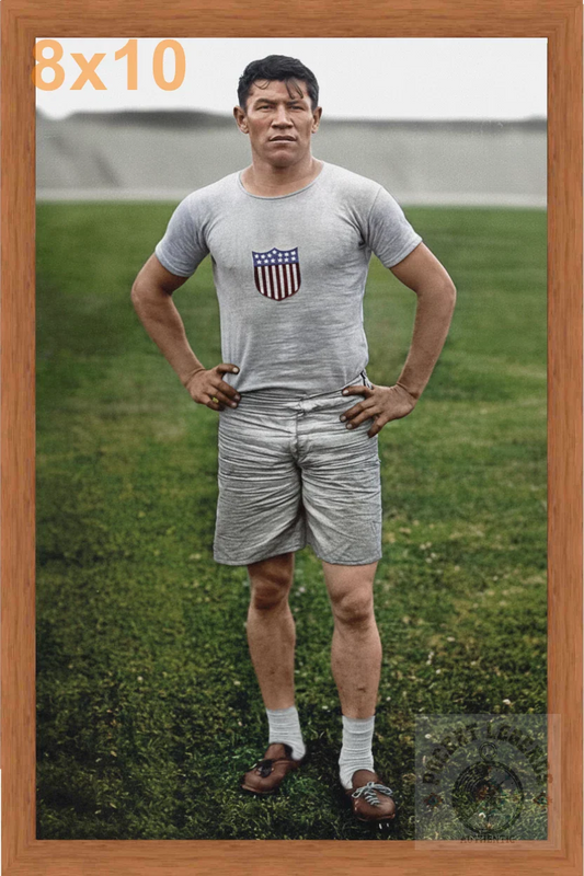 jim thorpe 1912 pecan color print backed 8x10