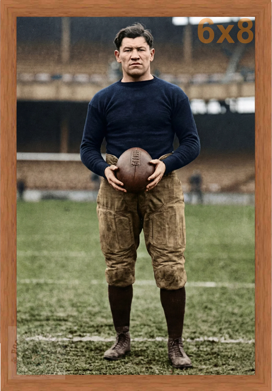 jim thorpe football pecan color print backed 6x8 