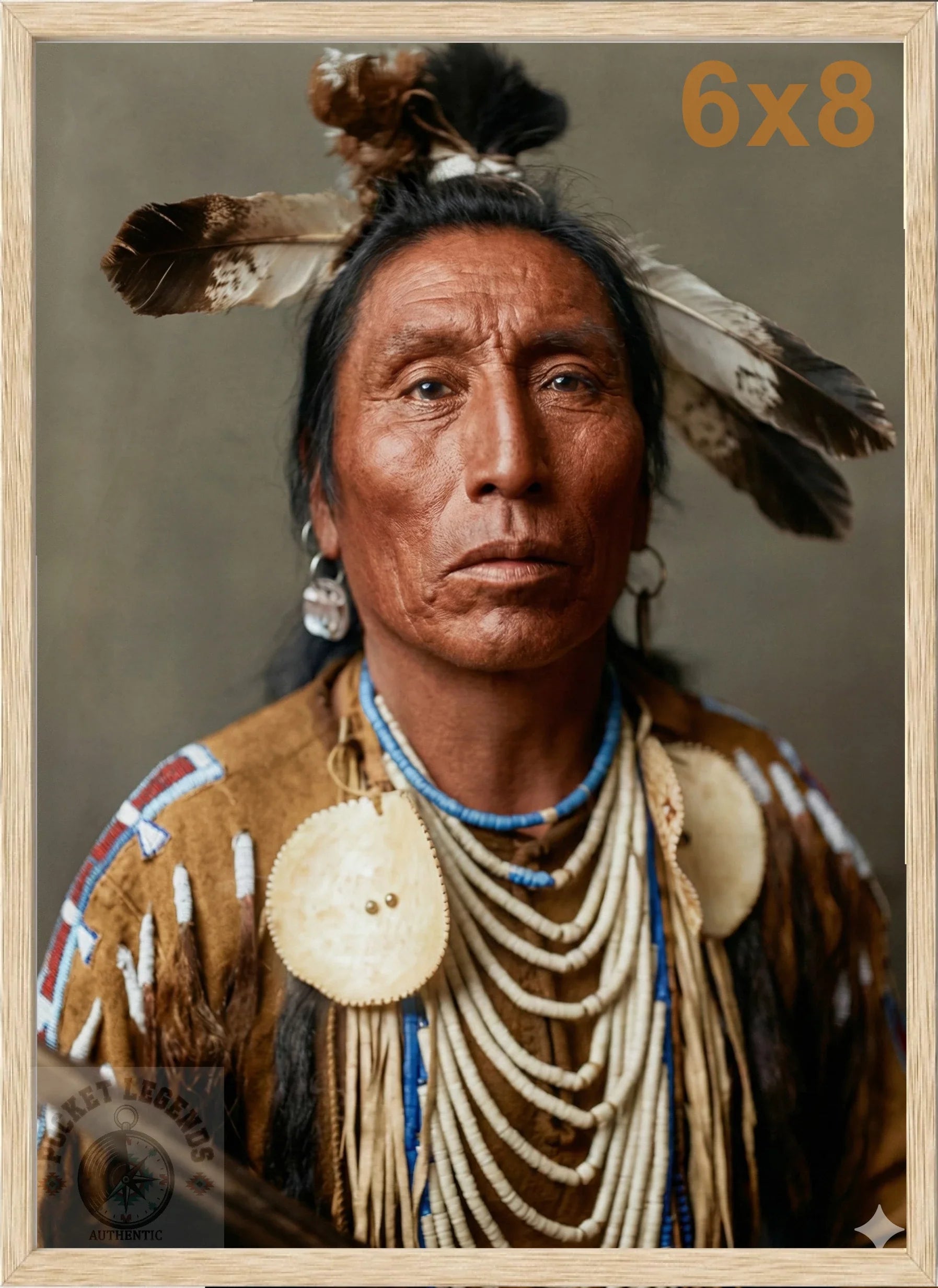 medicine crow crow oak color print backed 6x8 