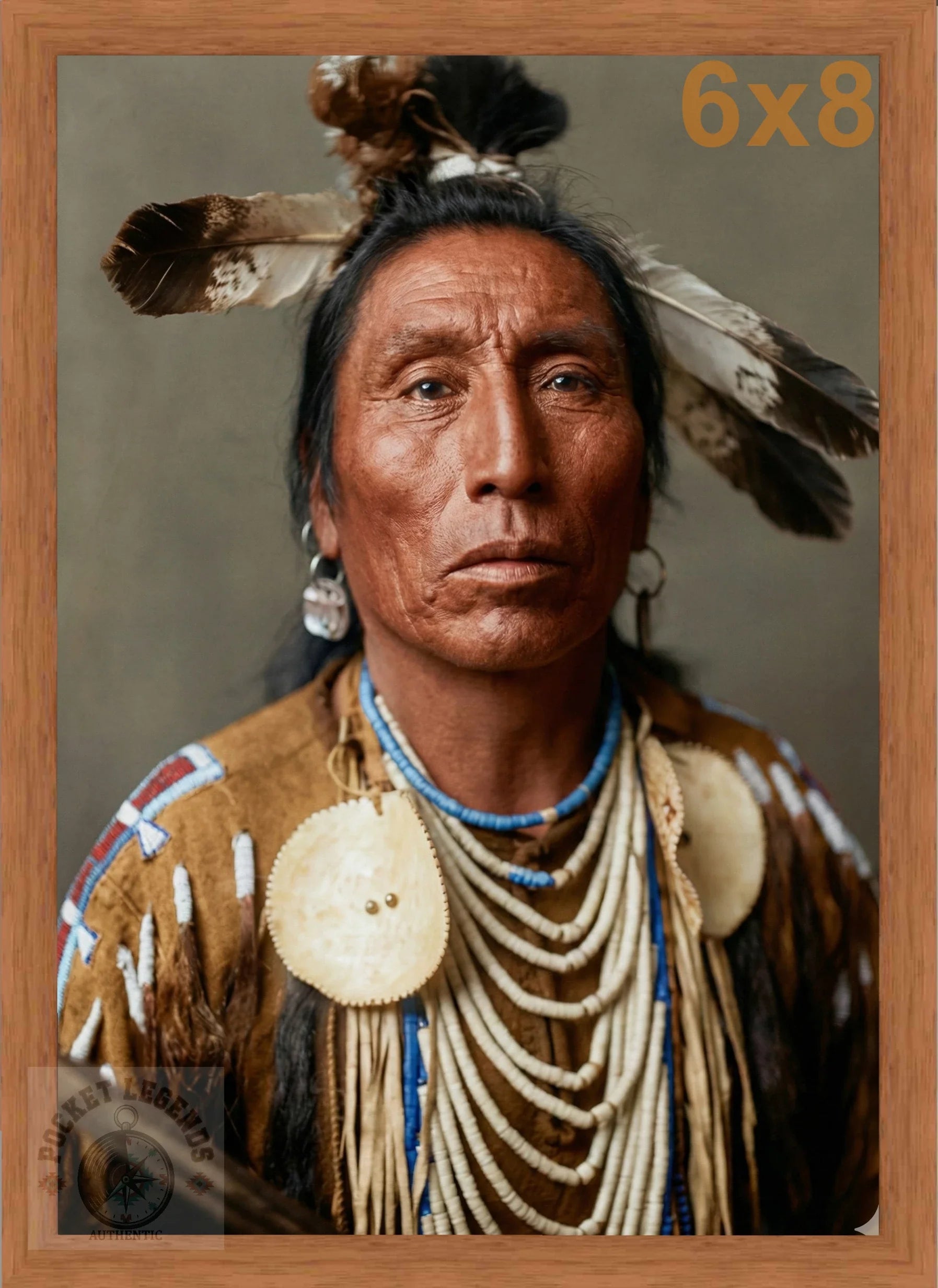 medicine crow crow pecan color print backed 6x8 