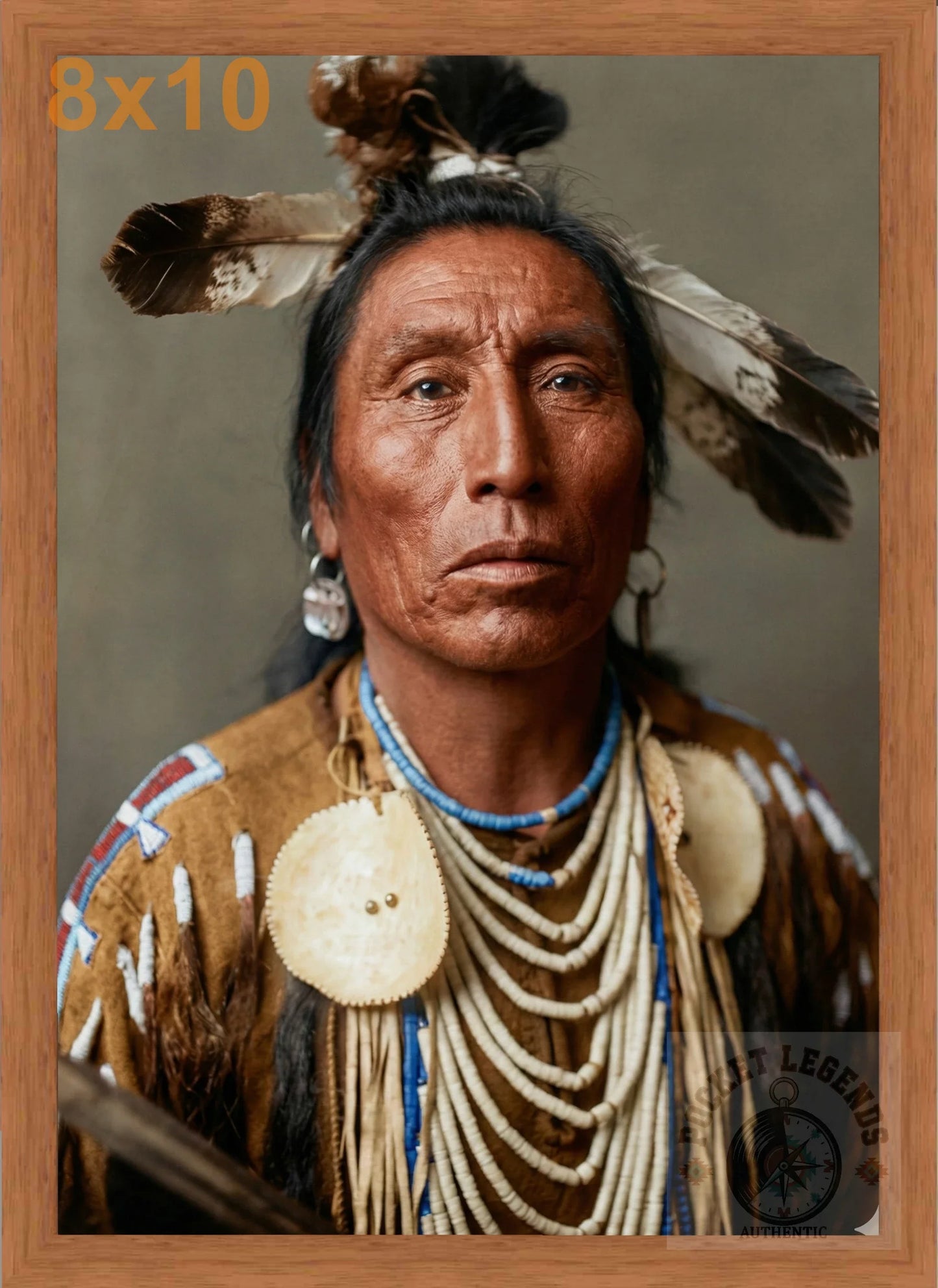 medicine crow crow pecan color print backed 8x10