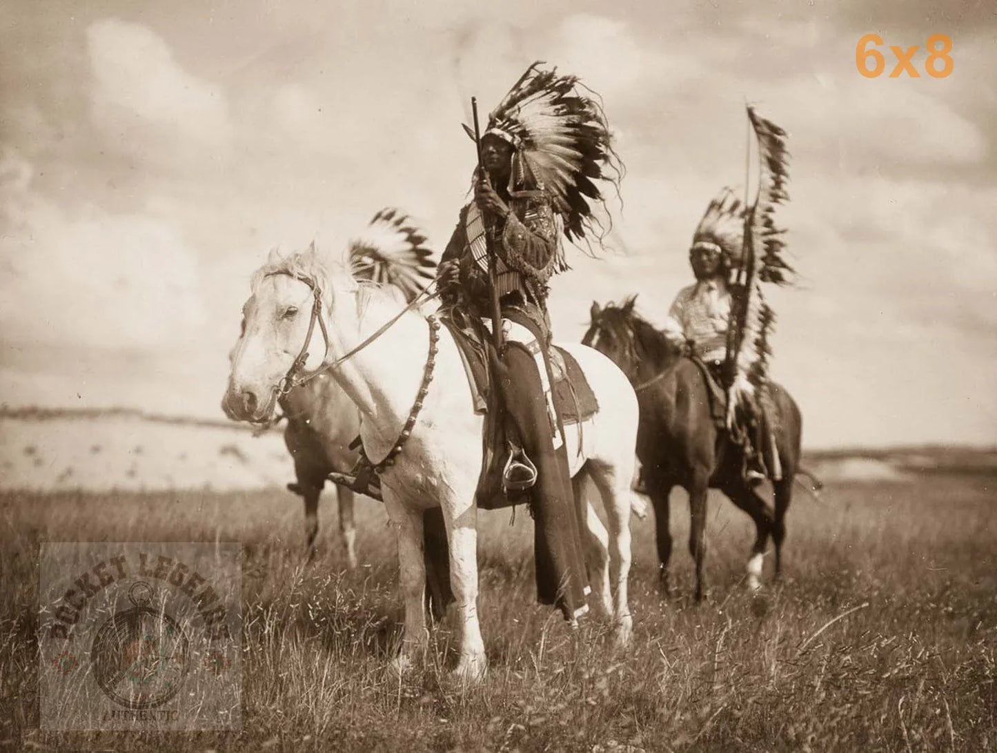 native life 1900 sepia print backed 6x8 