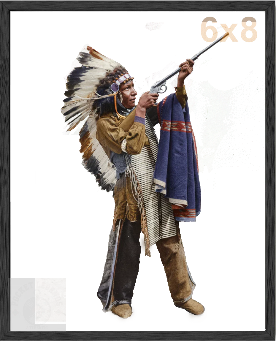 native rifle stained oak framed color print backed 6x8 