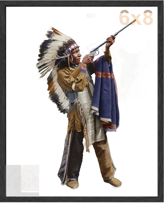 native rifle stained oak framed color print backed 6x8 