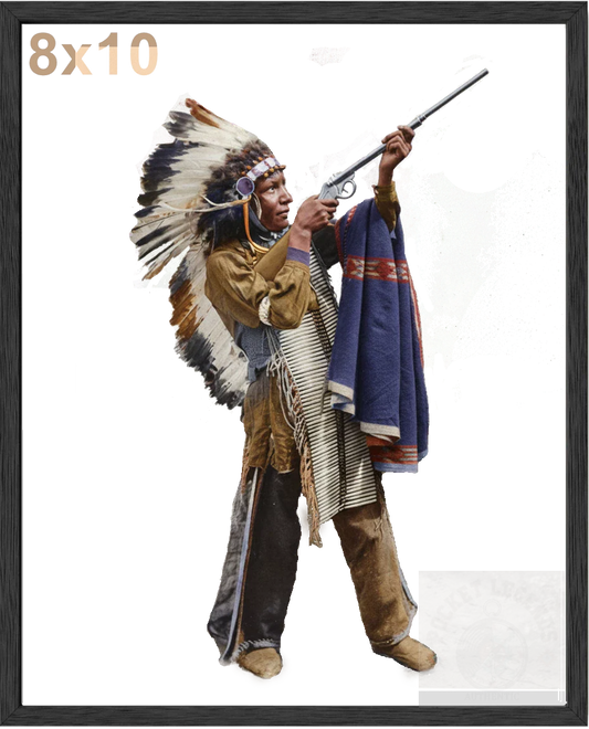 native rifle stained oak framed color print backed 8x10