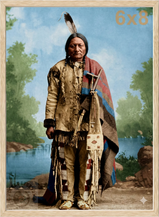 sitting bull oak color print backed 6x8 
