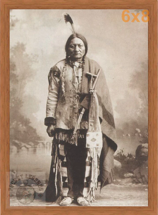 sitting bull pecan sepia print backed 6x8 