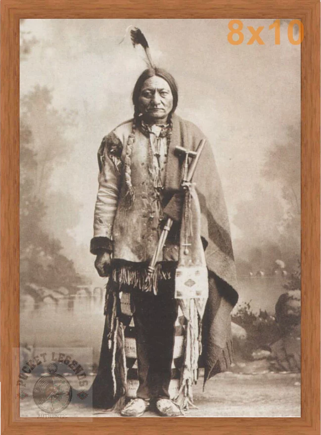 sitting bull pecan sepia print backed 8x10