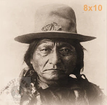 sitting bull profile sepia print backed 8x10