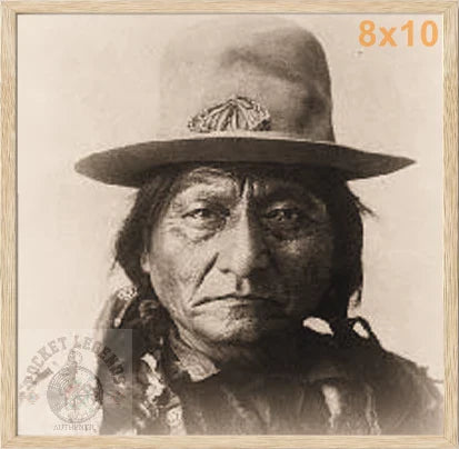 sitting bull profile oak sepia print backed 8x10