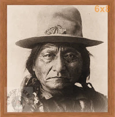 sitting bull profile pecan sepia print backed 6x8 