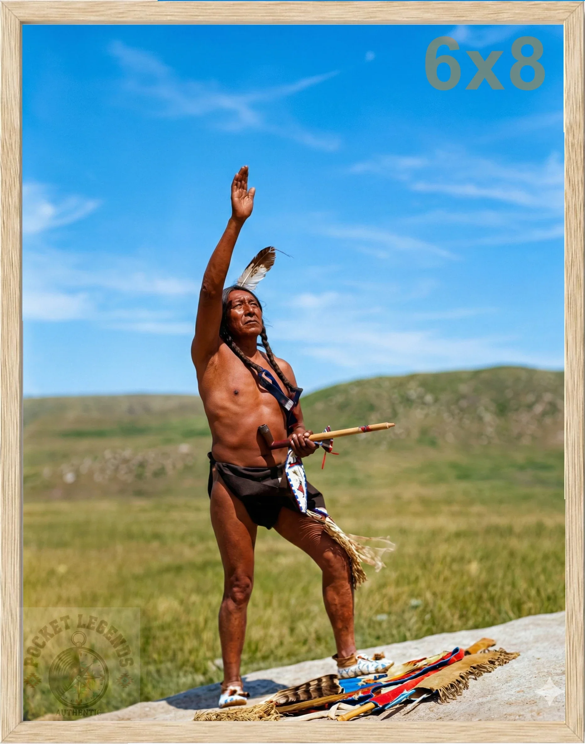 the oglala invocation 1907 oak color print backed 6x8 
