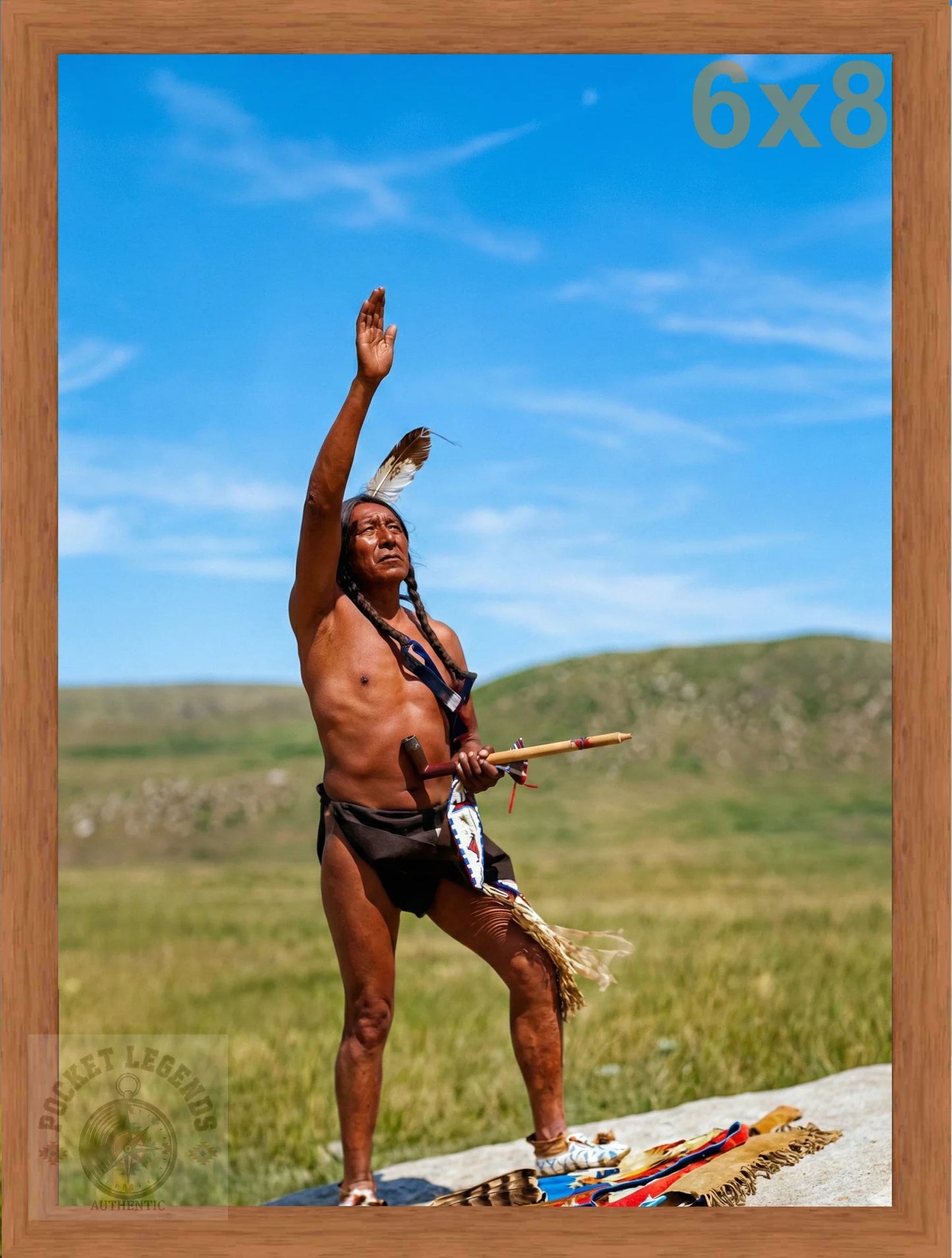 the oglala invocation 1907 pecan color print backed 6x8 