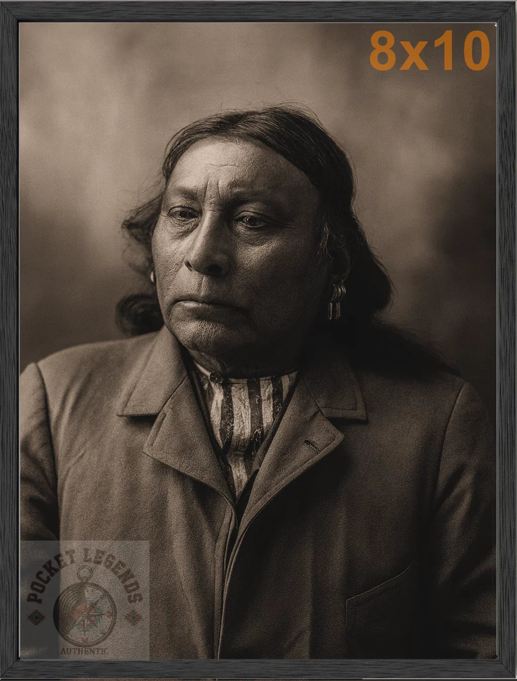 towokonie jim stained oak framed sepia print backed 8x10